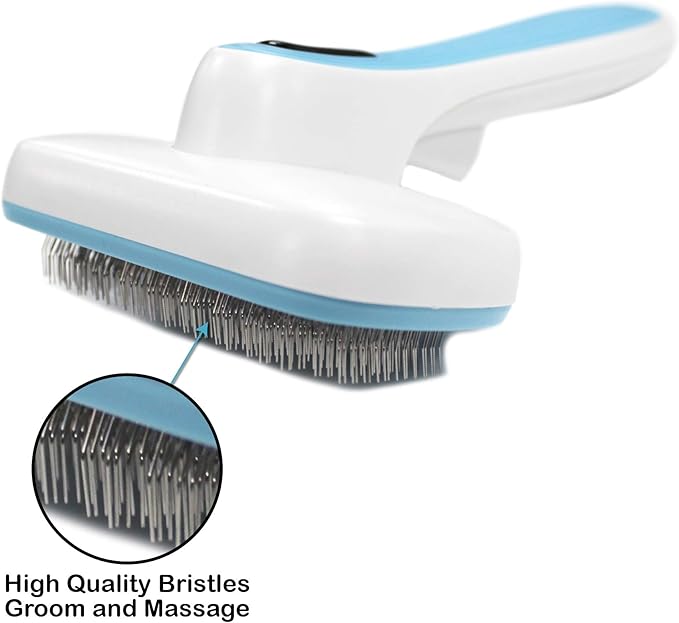 Pets First Premium Dog Brush &amp; CAT Brush Self Cleaning Dog Slicker Hair Brush Easy to Clean Best Pet Grooming Brushes Shedding Grooming Tools for Dogs and Cats. Beautiful Gift for The Groomer!