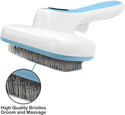 Pets First Premium Dog Brush &amp; CAT Brush Self Cleaning Dog Slicker Hair Brush Easy to Clean Best Pet Grooming Brushes Shedding Grooming Tools for Dogs and Cats. Beautiful Gift for The Groomer!