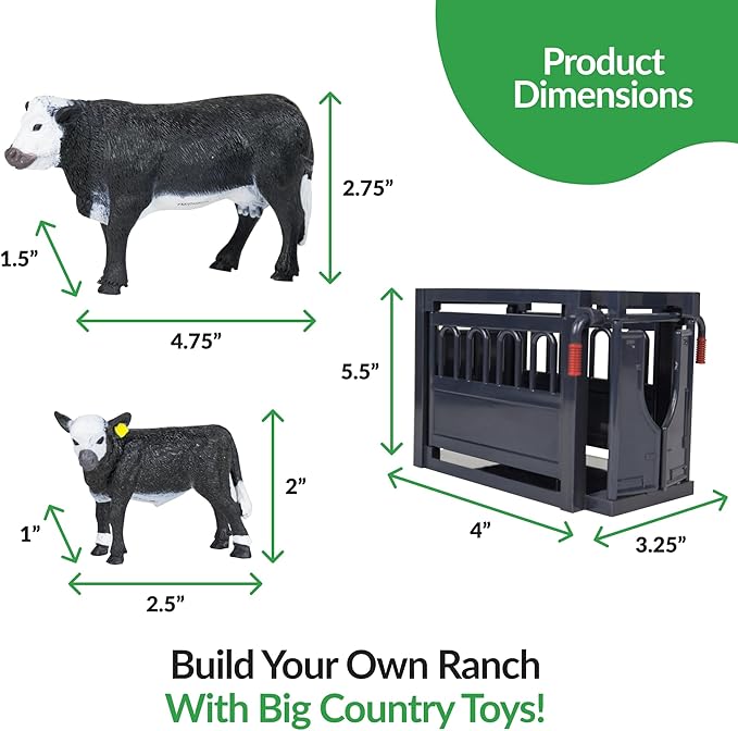 Big Country Toys 12-Piece Ranch Set - Farm Animal Toys for 3 Year Old Boys and Girls - Toy Figures &amp; Playsets
