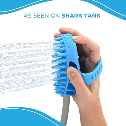 Aquapaw Dog Bath Brush Pro &amp; Dog Shower Attachment - Large Silicone Rubber - Sprayer &amp; Scrubber in One with 8ft Hose Attachment &amp; Shower Wand for Bathing - Pet Bath Supplies