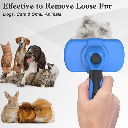 Swihauk Self Cleaning Slicker Brush - Skin Friendly Deshedding Grooming Tool for Dogs &amp; Cats, Suitable for Shedding &amp; Haired Pets, with Pet Supplies Accessories, Blue