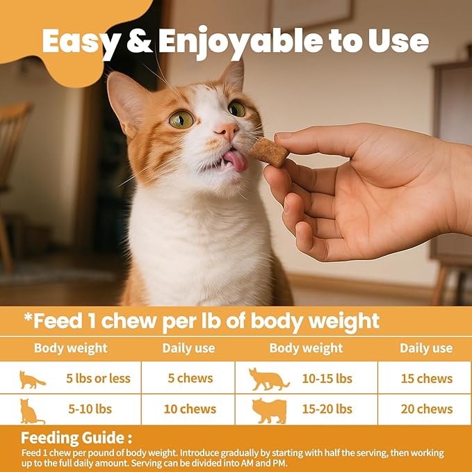 Cat Allergy Relief for Cats, Crunchy &amp; Creamy Chews for Immune &amp; Skin Coat Support – Seasonal Allergies, Itching Relief, Omega 3 &amp; Probiotic Natural Supplement for Cats, Chicken Flavor – 500 Chews