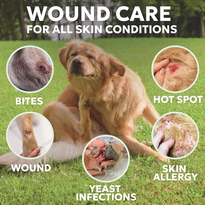 Forticept Hot Spot Spray for Dogs Cats &amp; Horses, Itch Relief Wound Cleanser with Aloe Vera, 8 oz