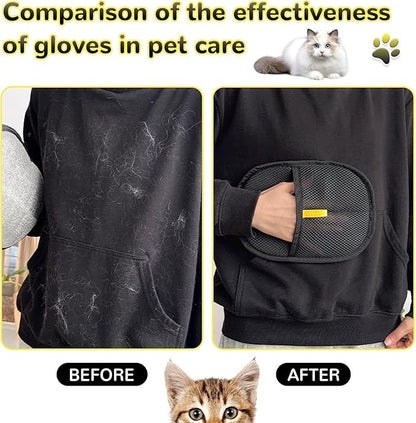 Static Pet Hair Removal Glove for Cats &amp; Dogs, Efficient Grooming Gloves for Pet Hair, Cat Grooming Gloves for Hair Removal