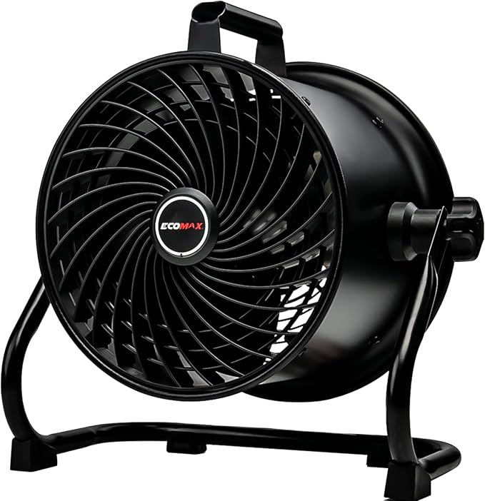 10-Inch High-Velocity Drum Air Circulator Fan, Heavy-Duty Shop Fan with 3-Speed &amp; 360° Tilting Floor Fan for Warehouse, Industrial, Workshop