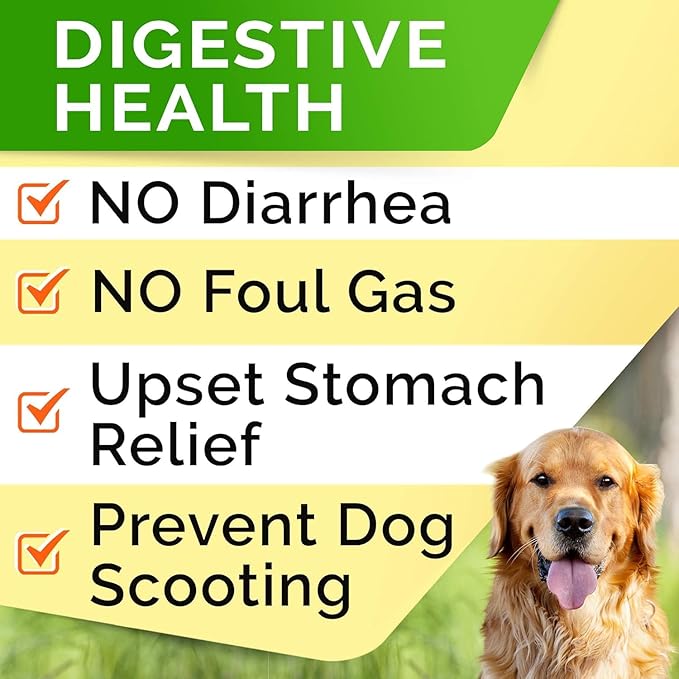 StrellaLab Dog Probiotics Treats for Picky Eaters - Digestive Enzymes + Prebiotics - Chewable Fiber Supplement - Allergy, Diarrhea, Gas, Constipation, Upset Stomach Relief - Improve Digestion&amp;Immunit