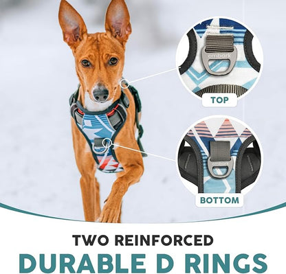 Embark Adventure Dog Harness, Reflective Trim XL Dog Harness for Extra Large Dogs No Pull - Military Grade Nylon, 2 Leash Clips &amp; Gel Lined Handle.