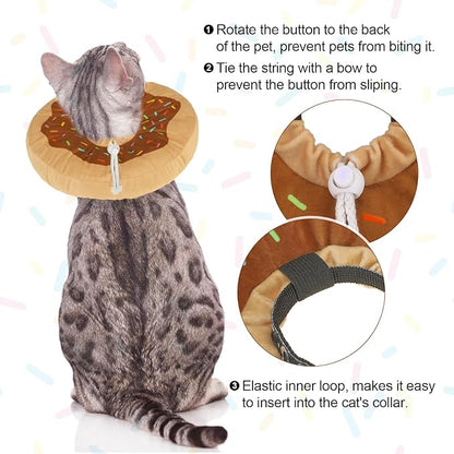 BEAUTYZOO Cat Cone Collars Soft, Cat Recovery E Collars After Surgery to Stop Licking, Adjustable Elizabeth Circle Collar Cute Pet Donut Pillow for Cats Kitten Small Dogs