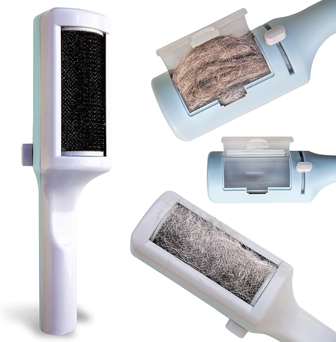 3 Packs Pet Hair Remover Roller Lint Brush and Reusable Lint Roller Dog &amp; Cat Hair Remover for Rug, Furniture, Couch, Car, Carpet, Clothes and Bedding Multi-Surface Fur Removal Tool
