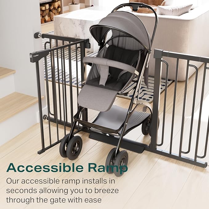 Cumbor 29.7-57" Extra Wide Baby Gate for Stairs, Mom&