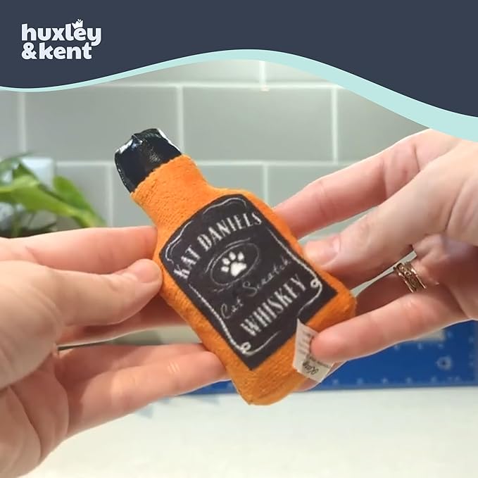 Huxley &amp; Kent Plush Cat Toy - Interactive Catnip Toy for Cats &amp; Kittens - Soft Kitty Toy with Crinkle &amp; Catnip - Fun Indoor Play Toy - Kat Daniels Whiskey