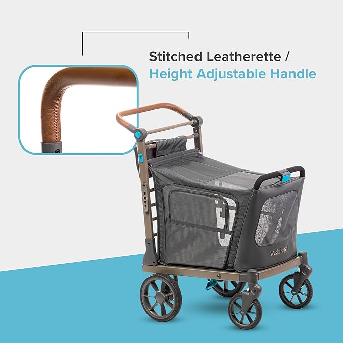 Pet XL Foldable Cart - Adjustable &amp; Portable Pet Stroller with Caddy, Shopping Basket, Foam Filled Rubber Wheels &amp; Storage - Carriage for Small &amp; Medium Dogs, Cats Under 75 lbs