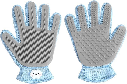 2 in 1 Pet Grooming Glove for Cats &amp; Dogs, Efficient Deshedding Brush Pet Long Short Fur Removal Glove, Gentle Massaging Puppy Kitten Bathing Grooming Brush Tool, Easy Clean Floating Hair Mitt