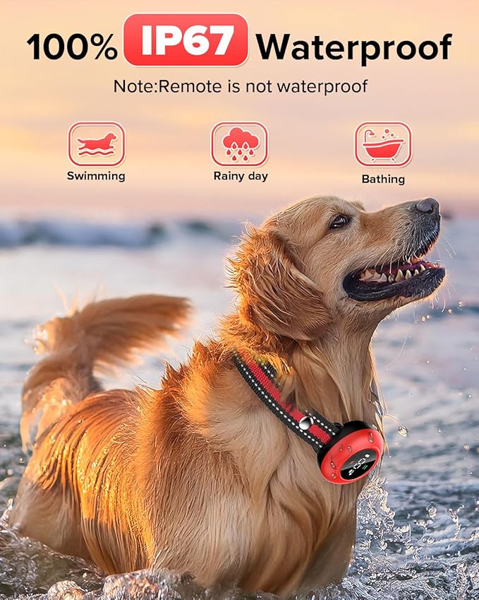 XDX 2-in-1 Dog Shock Collar &amp; Bark Collar – 3300FT Dog Training Collar with Remote, Automatic Anti-Barking, 5 Adjustable Sensitivity Levels, IP67 Waterproof E-Collar for Small Medium Large Dogs