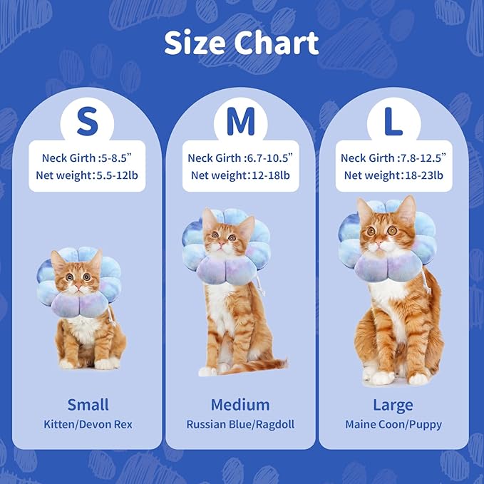 Dog Cat Surgical Recovery Cone Dog Protective Collar, Pet Recovery E-Collar Soft Neck Cone to Stop Licking Wound for Cats &amp; Kittens Small Dog After Surgery