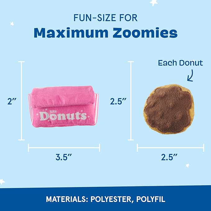 Barkbox Dog Toys – Barker’s Dozen Donuts Plush 4 in 1 Multi Part Interactive Dog Toy for Dogs &amp; Puppies – Small