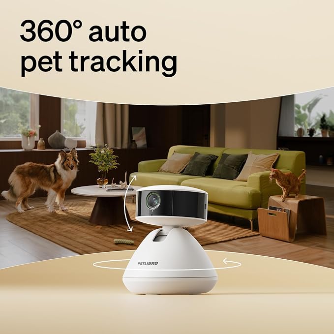 PETLIBRO 2-Packs AI Pet Camera Indoor with Phone app, Multi-Pet Recognition &amp; AI Summary, 360° Auto Tracking Night Vision Cat cam Dog cam, [One Dog Camera Requires One Subscription]