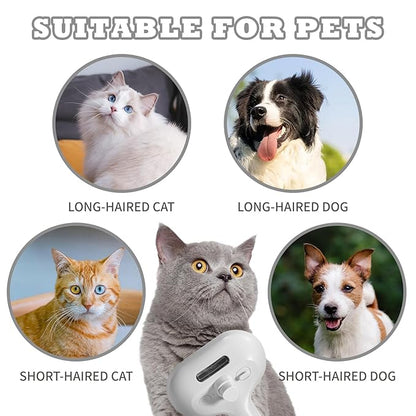 3-in-1 Steam Brush for Cats &amp; Dogs – Hair Removal Comb with One-Click Release &amp; Water Spray – Grooming Brush for Shedding, Long/Short Hair