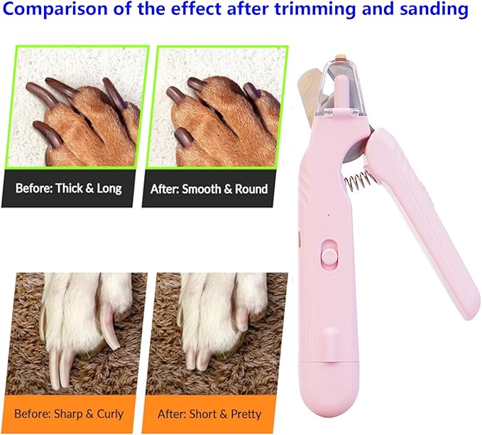 2 In 1 Pet Nail Clipper and Grinder, Professional Electric Rechargeable Pet Nail Fast Trimmer, Painless, Claw Care Grooming, Smoothing, Silent - Shockproof, For Small, Large Dogs &amp; Cats, upgraded