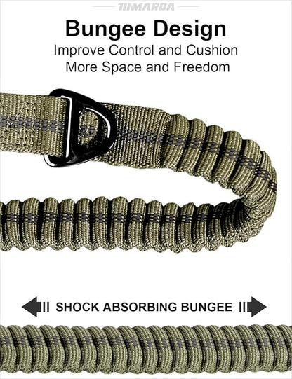 Heavy Duty Dog Leash with 2 Padded Handles &amp; Advanced Easy Metal Clip, 4-6FT Shock Absorbing No Pull Dog Leashes for Medium Large Dogs That Pull (Army Green)