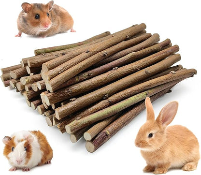 250g Natural Peach Wood Chew Sticks for Rabbits, Hamsters, Chinchillas - Extra Hard Teeth Grinding Toy | Untreated, Safe &amp; Long-Lasting Rodent Chews