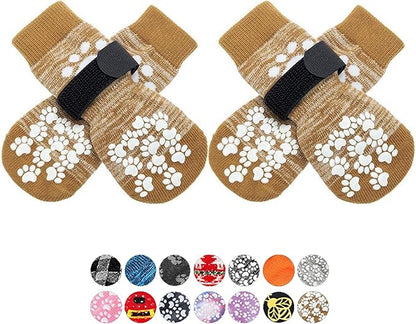 EXPAWLORER Anti Slip Dog Socks to Prevent Licking Paws, Dog Shoes for Hot Pavement, Dog Booties for Small Medium Large Senior Dogs, Traction Control Boots &amp; Paw Protectors for Hardwood Floors