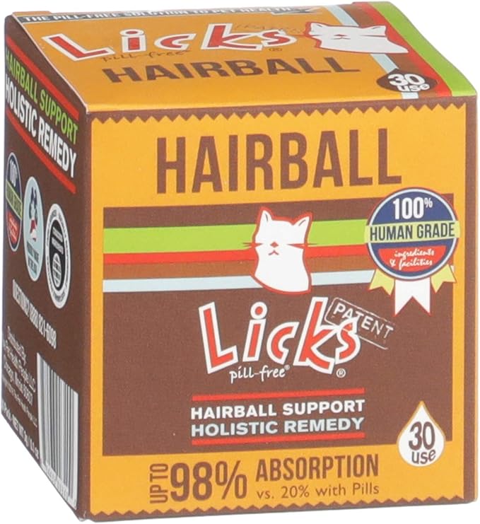 Cat Hairball Support - Cat Grooming Supplies Remedy - Beeswax &amp; Cod Liver Oil Hairball Control - Skin Supplement - Gel Packets - 30 Use