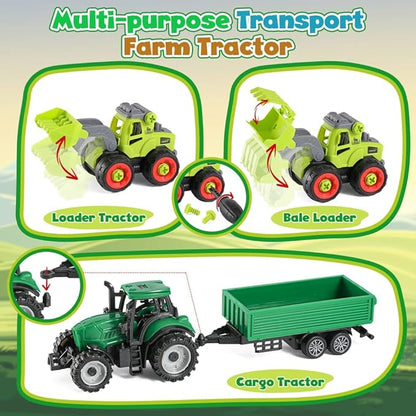FRUSE Play Sand Farm Toys,Sensory Bins for Toddlers with 2.2lbs Sensory Play Sand,Farm Figures &amp; Tractor Playset,Sandbox Toys for Kids 3 4 5 6 7