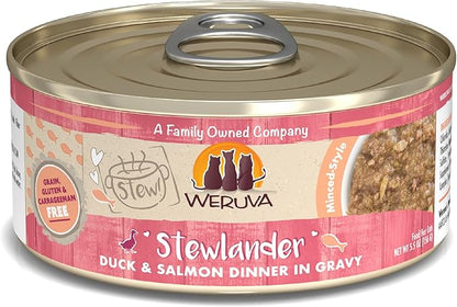 Weruva Classic Cat Stews!, Stewlander with Duck &amp; Salmon in Gravy, 5.5oz Can (Pack of 8)