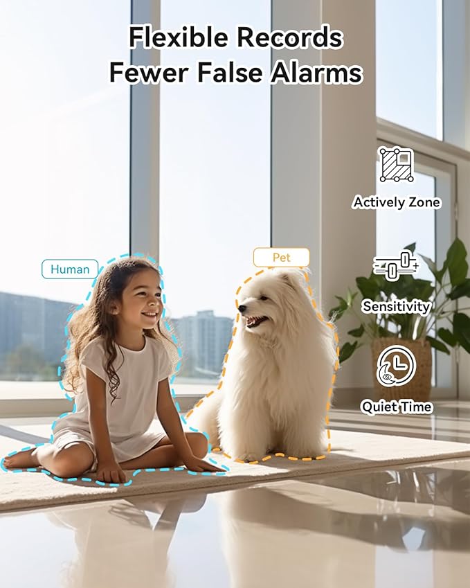blurams 2K Pet Camera, Cameras for Home Security with One-Touch Call, Indoor Camera w/Color Night Vision, Motion Tracking, Cloud &amp; SD Card Storage (2Pack)