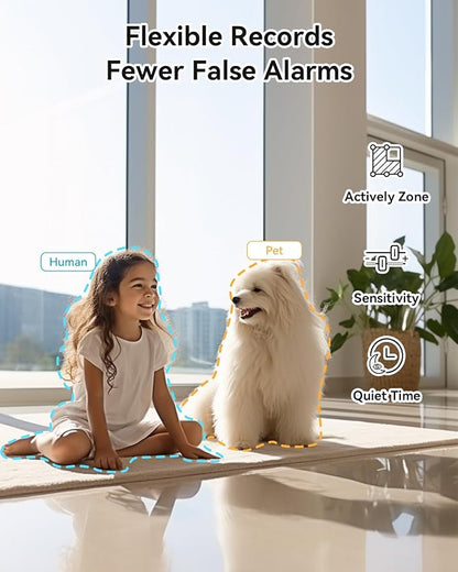 blurams 2K Pet Camera, Cameras for Home Security with One-Touch Call, Indoor Camera w/Color Night Vision, Motion Tracking, Cloud &amp; SD Card Storage (2Pack)