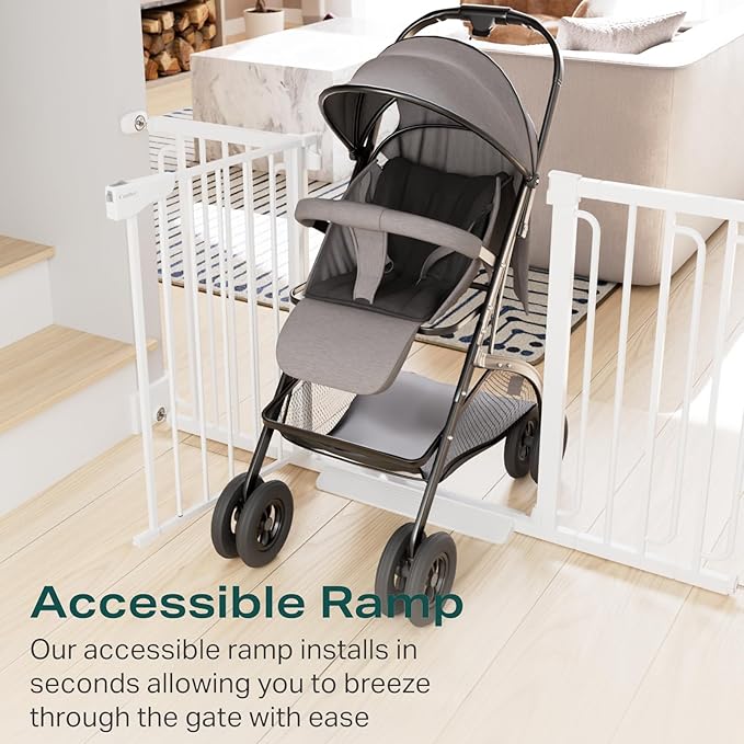 Cumbor 29.7-57" Extra Wide Baby Gate for Stairs, Mom&