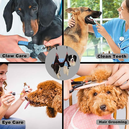 Pet Grooming Hammock Harness for Large Dogs, Breathable Pet Dog Hammock Restraint Bag,Dog Grooming Sling Helper for Trimming Nail and Ear/Eye Care(L Size,10.2")