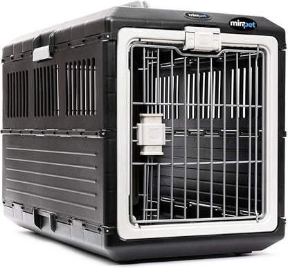 USA Pet Carrier &amp; Crate 26" - Premium Collapsible Design for Medium Cats and Dogs - Portable Kennel for Indoor/Outdoor Use - 360-Degree Ventilation &amp; Hard Plastic Wall Protection