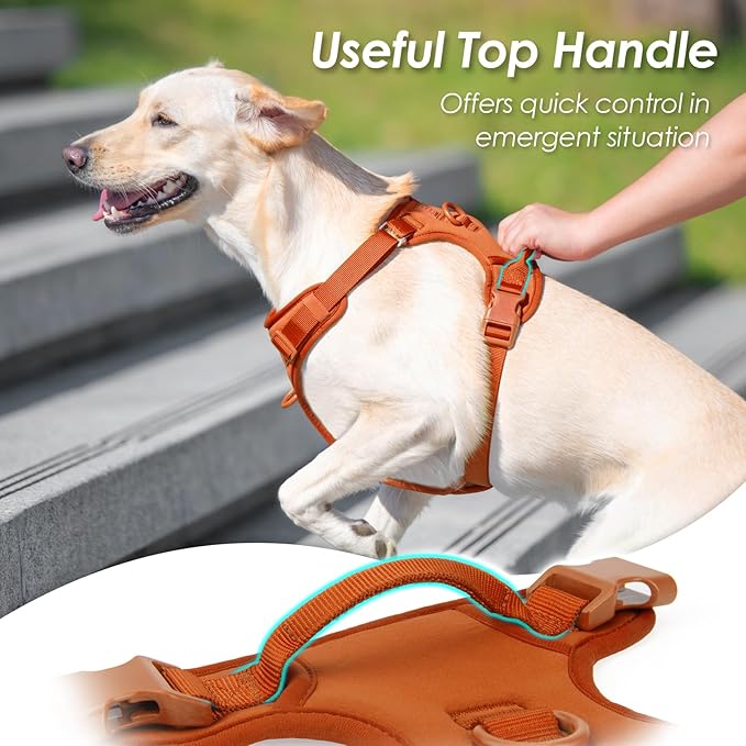 No Pull Dog Harness, Puppy Vest with Front Clip for Small Medium Large Sized Dog(Carmel Brown,S)