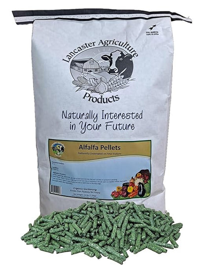 Alfalfa Meal Pellets 16 Pounds Organic Fertilizer for Flowers, Vegetables &amp; Trees - Ideal Rabbit Food, Hamster Food, Timothy Hay Alternative - Lancaster Agriculture Products (16 Pounds)