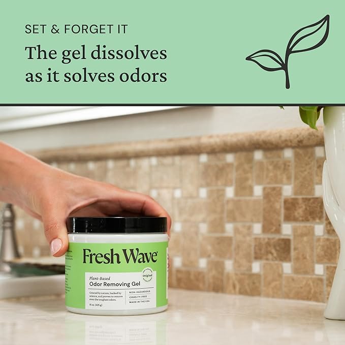 Fresh Wave Odor Removing Gel, 15 oz. &amp; 7 oz. - Odor Absorbers for Home, Safer Odor Relief, Natural Plant-Based Odor Eliminator, Every 15 oz. lasts 30-60 Days, For Cooking, Trash &amp; Pets