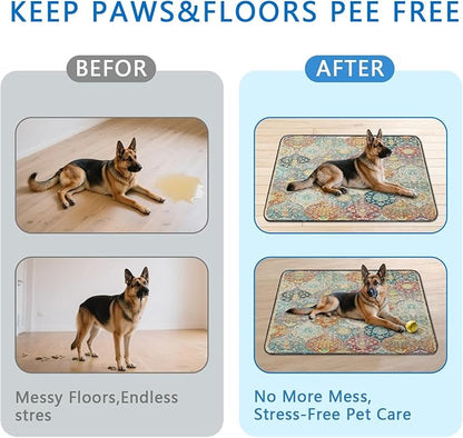 Washable Pee Pads for Dogs 2 Pack, Absorbent Reusable Puppy Pads Waterproof, Leakproof &amp; Non-Slip Whelping Pad, Potty Training Pads for Dogs Playpen Mat 48x48