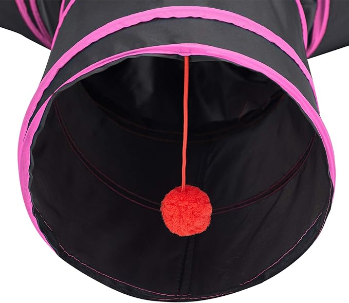 Tempcore 3 Way Collapsible Cat Tunnels, Indoor Cat Toys with Peek Hole &amp; Ball, Perfect for Kittens &amp; Rabbits