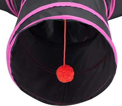 Tempcore 3 Way Collapsible Cat Tunnels, Indoor Cat Toys with Peek Hole &amp; Ball, Perfect for Kittens &amp; Rabbits