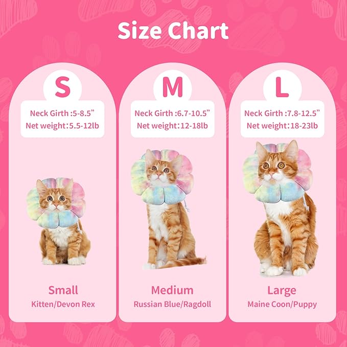 Dog Cat Surgical Recovery Cone Dog Protective Collar, Pet Recovery E-Collar Soft Neck Cone to Stop Licking Wound for Cats &amp; Kittens Small Dog After Surgery