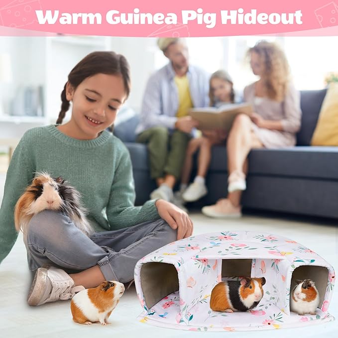 Unicorn Catcher Large Cozy Pet Bed &amp; Tunnel - Warm &amp; Washable, Suitable for Guinea Pigs, Hamsters, Chinchillas &amp; Bunnies