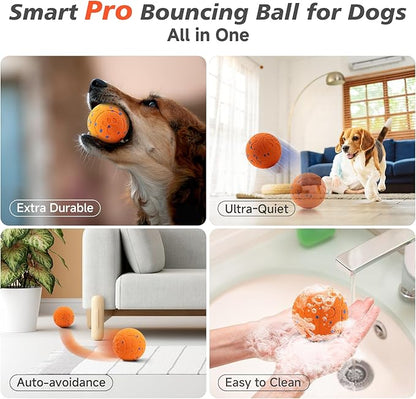 Interactive Dog Ball Toy, Automatic Moving Bouncing Rotating Smart Ball with 3 Modes, Durable E-TPU Material for Medium &amp; Large Dogs, IP54 Waterproof Stimulation Toy to Keep Dog Busy &amp; Active