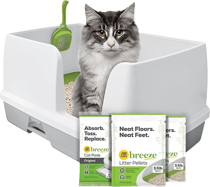 Purina Tidy Cats Non Clumping Litter System, Breeze XL All-in-One Odor Control &amp; Easy Clean Multi Cat Box - 18 lb. Box