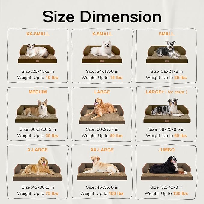 Small Dog Bed and Cat Sofa Waterproof Orthopedic Dog Beds for Small Dogs Cat Bed Comfy Pet Couch Sofa Beds with Washable Removable Cover &amp; Non-Slip Bottom