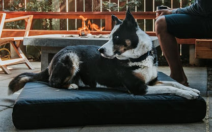 K9 Ballistics Tough Rip-Stop Orthopedic Rectangle Dog Bed Removable Washable Cover, Solid Orthopedic Foam for Size S Dogs 24"x18", Sandstone