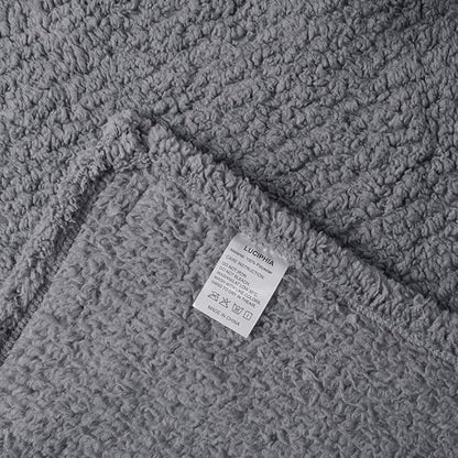 1 Pack 3 Calming Blankets Fluffy Premium Fleece Pet Blanket Soft Sherpa Throw for Dog Puppy Cat Grey Medium (30“x20&