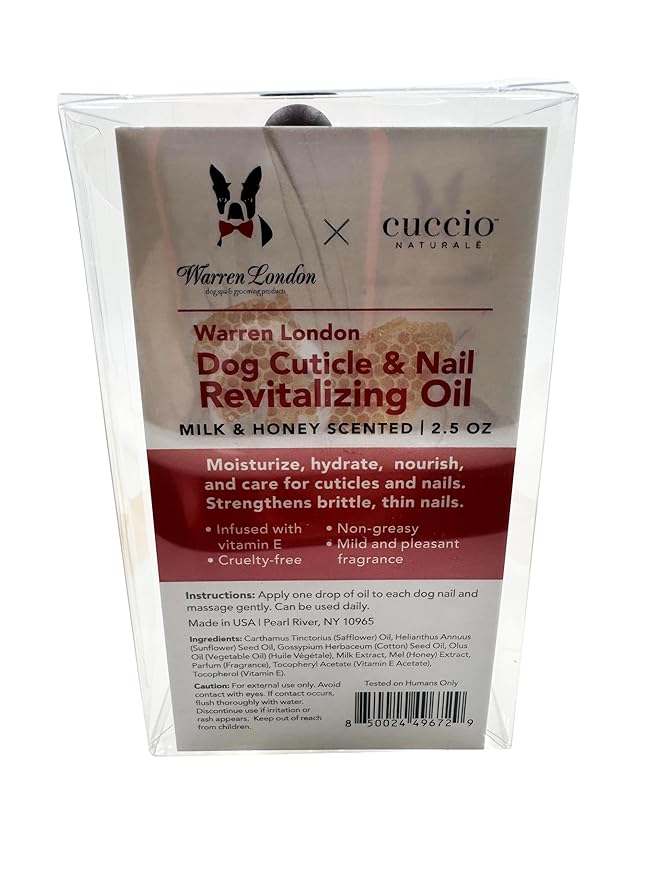 Warren London Dog Cuticle &amp; Nail Revitalizing Oil | Moisturize, Strengthen, and Nourish | Vitamin E - Cruelty-Free, Non-Greasy Formula | Gentle Daily Care for Healthy Dog Nails &amp; Paws
