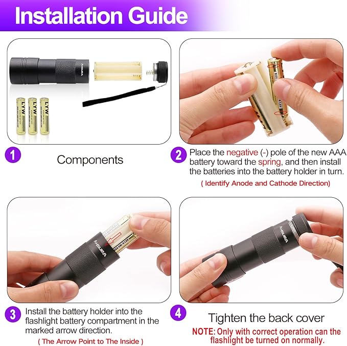Black Light UV Flashlight,Vansky Blacklight 12 LED Urine Detector For Dog/Cat/Pet Urine &amp; Dry Stains and Bed Bug On Carpets/Rugs/Floor,Matching with Pet Odor Eliminator