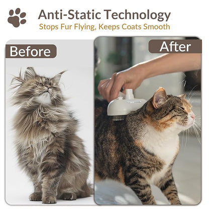 Pet Steam Brush, Self Cleaning Brush with Mist Spray, Deshedding Tool for Dogs &amp; Cats, Pet Hair, Tangle-Free Grooming Brush for Long/Short Haired Pets